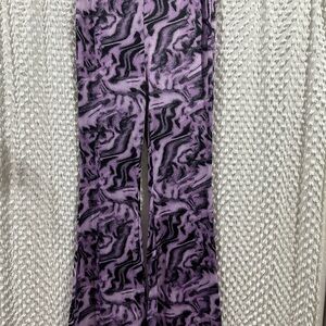 Purple and Black Patterned Pants